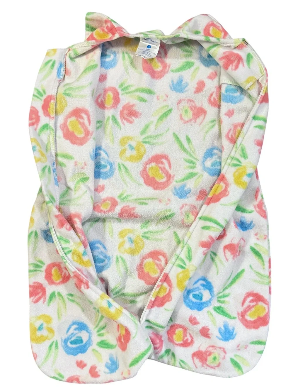 HALO SleepSack Wearable Blanket 0-6 Months Zipper Fleece Floral Multicolor
